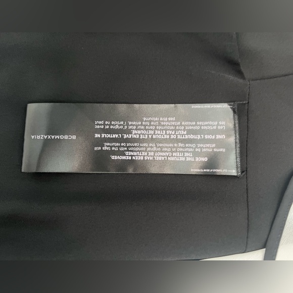 NWT BCBGMAXAZRIA NORAH  B/W COLD SHOULDER RUFFLE SLEEVES SHIFT DRESS SIZE L $228 - Picture 9 of 9